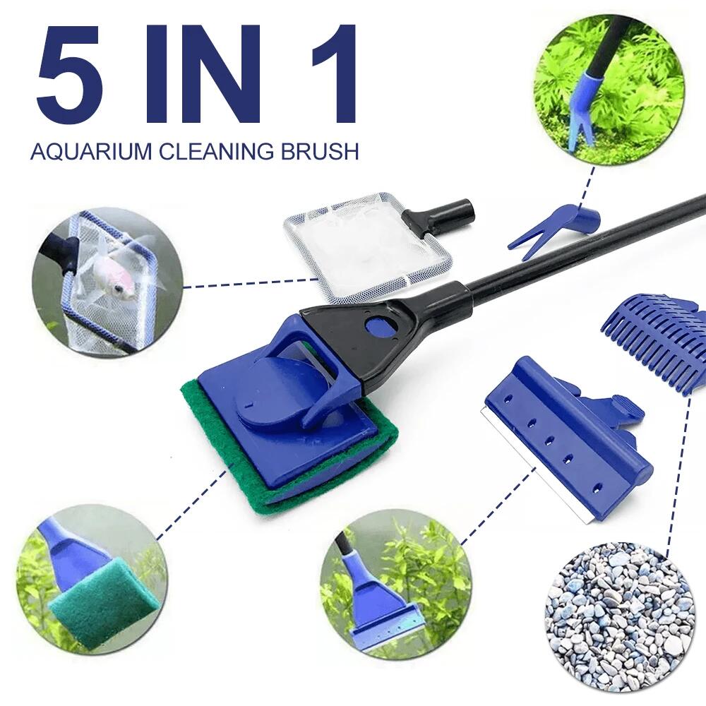 Planted Aquarium Algae - 5in1 أداة تنظيف حوض السمك مصنع